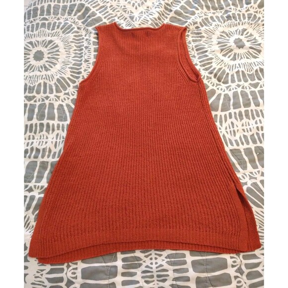 Marled Reunited Clothing Women's Knit Tank Top Size L Ribbed Red Orange - Picture 11 of 11
